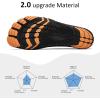 HIITAVE Men Barefoot Water Shoes Beach Aqua Socks Quick Dry for Outdoor Sport Hiking Swiming Surfing(Black/Orange)