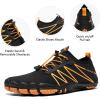 HIITAVE Men Barefoot Water Shoes Beach Aqua Socks Quick Dry for Outdoor Sport Hiking Swiming Surfing(Black/Orange)