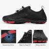 HIITAVE Men Barefoot Water Shoes Beach Aqua Socks Quick Dry for Outdoor Sport Hiking Swiming Surfing(Black/Red)