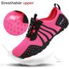 HIITAVE Womens Aqua Beach Water Shoes Quick Dry Barefoot Swim Socks for Surf Pool River Walking Diving Water Sports(Fushia)