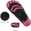 hiitave Womens Water Shoes Quick Dry Barefoot for Swim Diving Surf Aqua Sports Pool Beach Walking Yoga(Black/Fushia)
