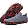 ALEADER Barefoot Water Shoes Men Non Slip Swim Beach Shoes for Hiking Walking River(Dark Grey/Orange)