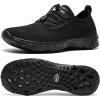 ALEADER Men’s Stylish Water Shoes, Quick-Dry Xdrain Water Sneakers, Lightweight & Comfort Footed(All Black)