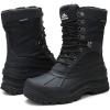ALEADER Men’s Waterproof Winter Snow Boots Thinsulate(Black Canvas/02)