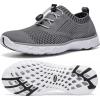 ALEADER Women’s Lightweight Aqua Water Shoes Slip-on Quick Drying Swim Shoes(Dark Gray)