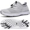 ALEADER Women’s Lightweight Aqua Water Shoes Slip-on Quick Drying Swim Shoes(Light Gray)