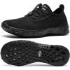ALEADER Women’s Stylish Water Shoes, Quick-Dry Xdrain Water Sneakers, Lightweight & Comfort Footed(All Black)