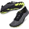 HIITAVE Men Barefoot Water Shoes Beach Aqua Socks Quick Dry for Outdoor Sport Hiking Swiming Surfing(Dark Gray/Green)