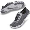 HIITAVE Men Barefoot Water Shoes Beach Aqua Socks Quick Dry for Outdoor Sport Hiking Swiming Surfing(Grey)