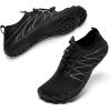 HIITAVE Men Barefoot Water Shoes Beach Aqua Socks Quick Dry for Outdoor Sport Hiking Swiming Surfing(M-black)