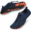 HIITAVE Men Barefoot Water Shoes Beach Aqua Socks Quick Dry for Outdoor Sport Hiking Swiming Surfing(Navy)