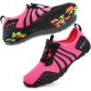HIITAVE Womens Aqua Beach Water Shoes Quick Dry Barefoot Swim Socks for Surf Pool River Walking Diving Water Sports(Fushia)