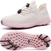 KOLILI Women’s Stylish Water Shoes, Tennis Walking Shoes with Arch Support, Best for Water Sports, Travel & Walk(Apricot Pink)