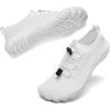 hiitave Womens Water Shoes Quick Dry Barefoot for Swim Diving Surf Aqua Sports Pool Beach Walking Yoga(All White)