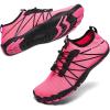 hiitave Womens Water Shoes Quick Dry Barefoot for Swim Diving Surf Aqua Sports Pool Beach Walking Yoga(Black/Fushia)
