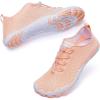 hiitave Womens Water Shoes Quick Dry Barefoot for Swim Diving Surf Aqua Sports Pool Beach Walking Yoga(Orange/Pink)