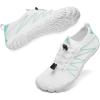 hiitave Womens Water Shoes Quick Dry Barefoot for Swim Diving Surf Aqua Sports Pool Beach Walking Yoga(White Aqua)